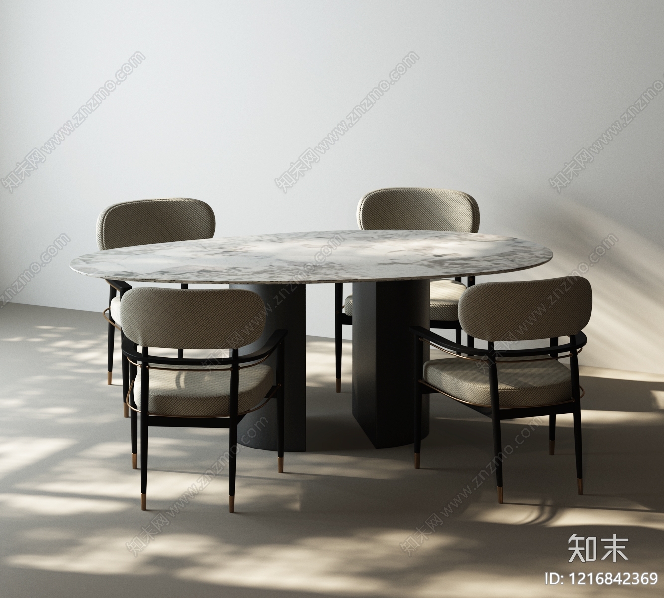 现代简约餐桌椅3D模型下载【ID:1216842369】