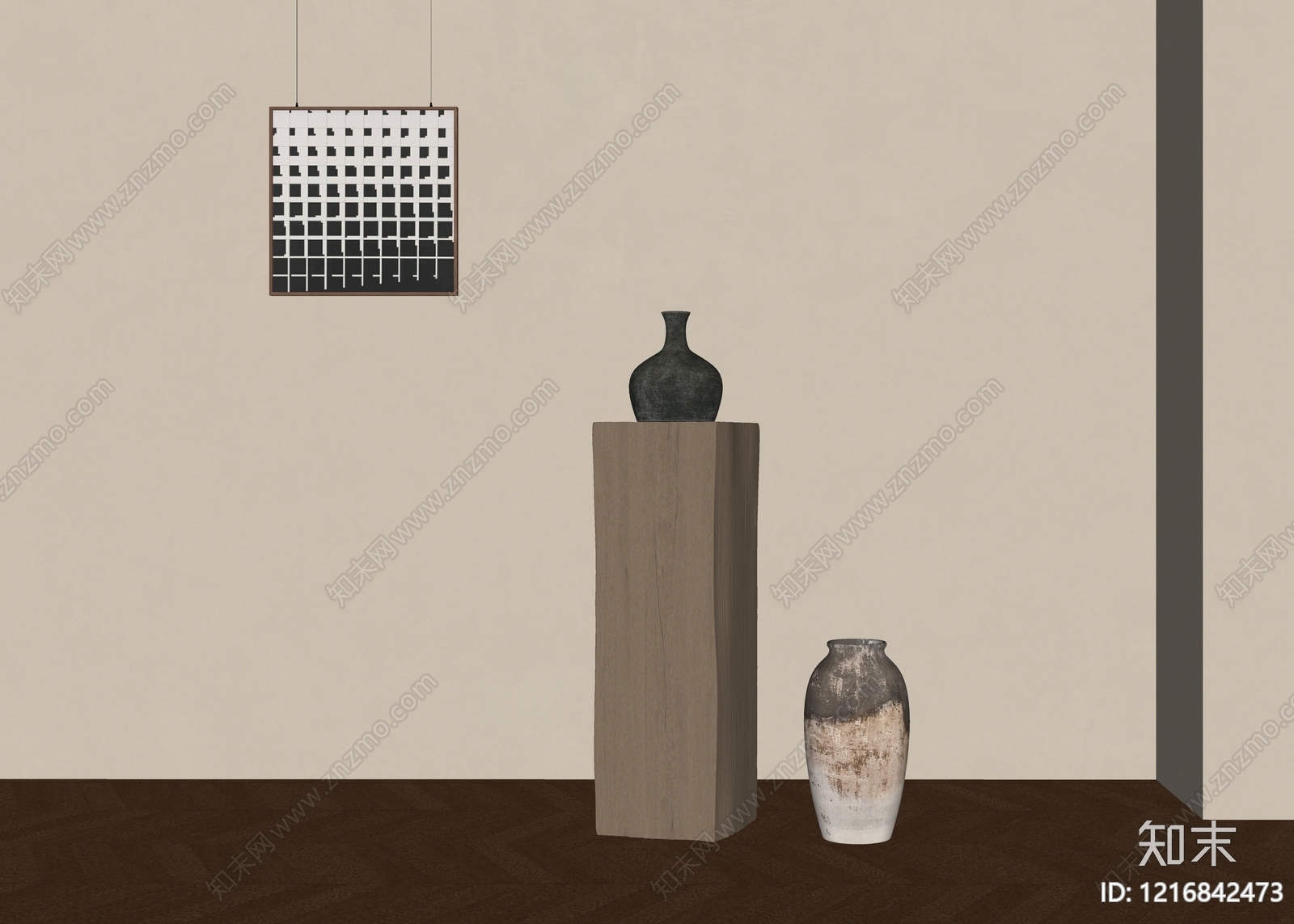 侘寂摆件组合SU模型下载【ID:1216842473】