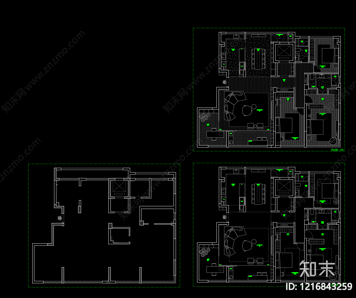 大平层cad施工图下载【ID:1216843259】