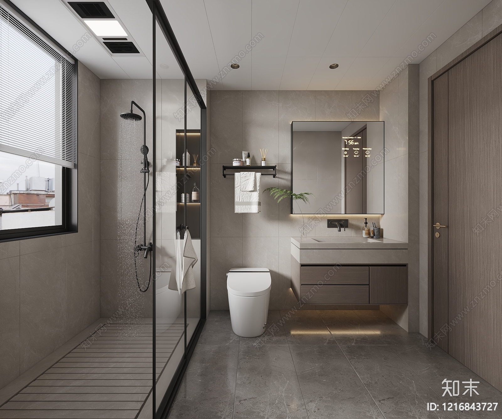现代简约卫生间3D模型下载【ID:1216843727】