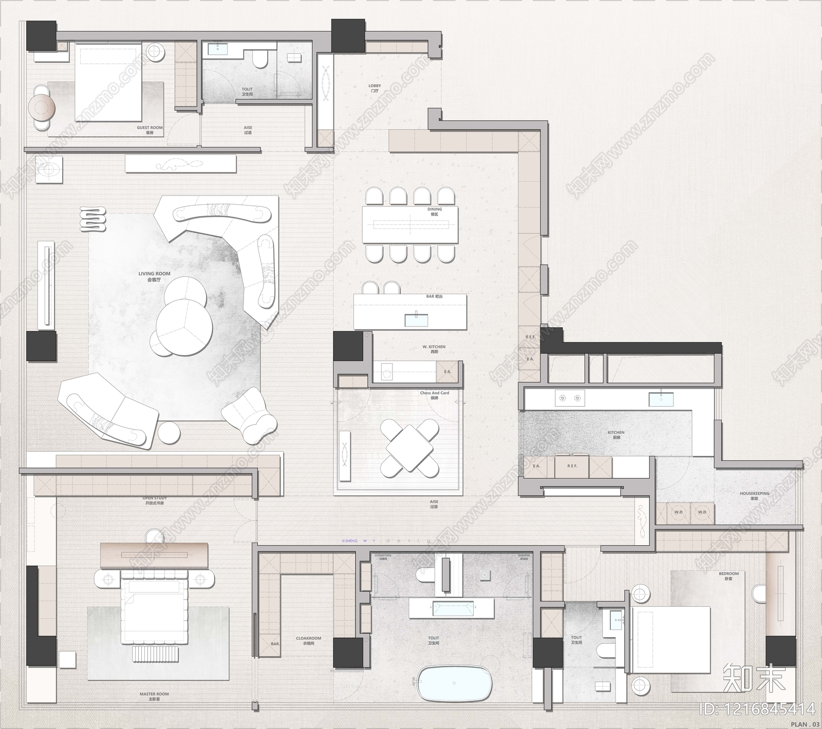 大平层施工图下载【ID:1216845414】