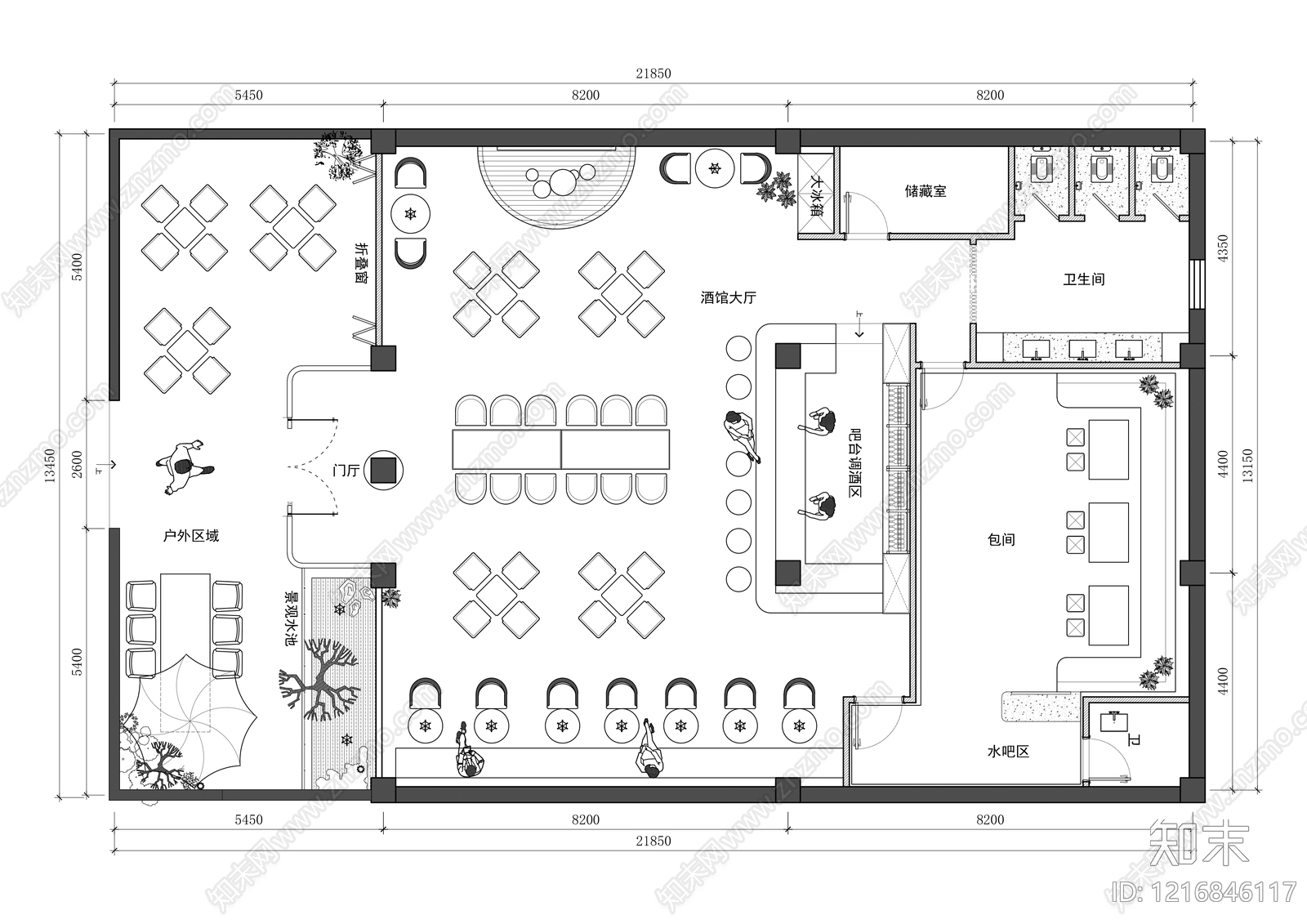 现代酒吧施工图下载【ID:1216846117】
