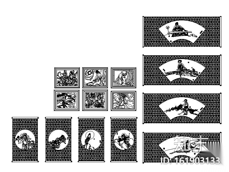 cad中国画cad施工图下载【ID:161903133】
