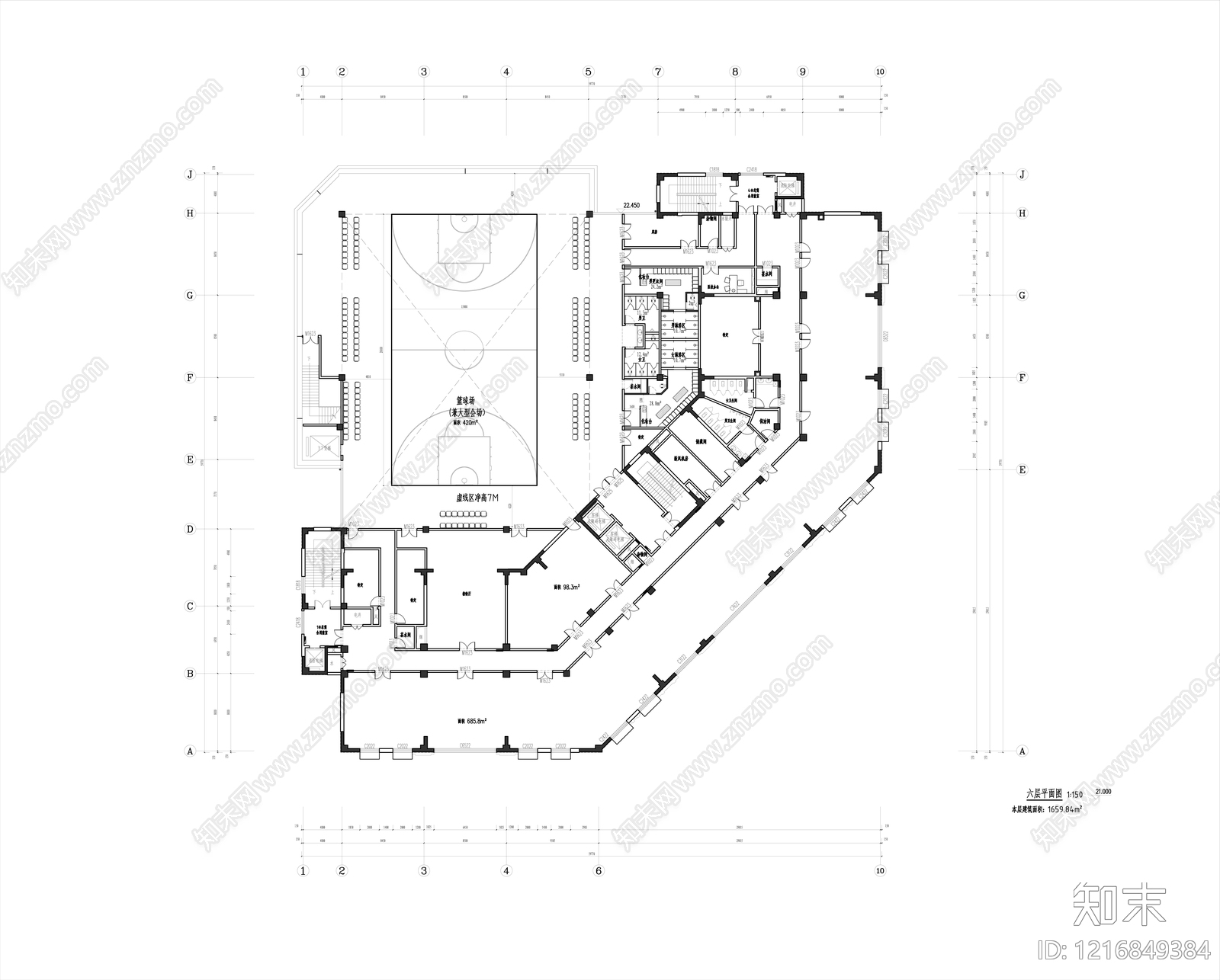 现代整体办公空间施工图下载【ID:1216849384】