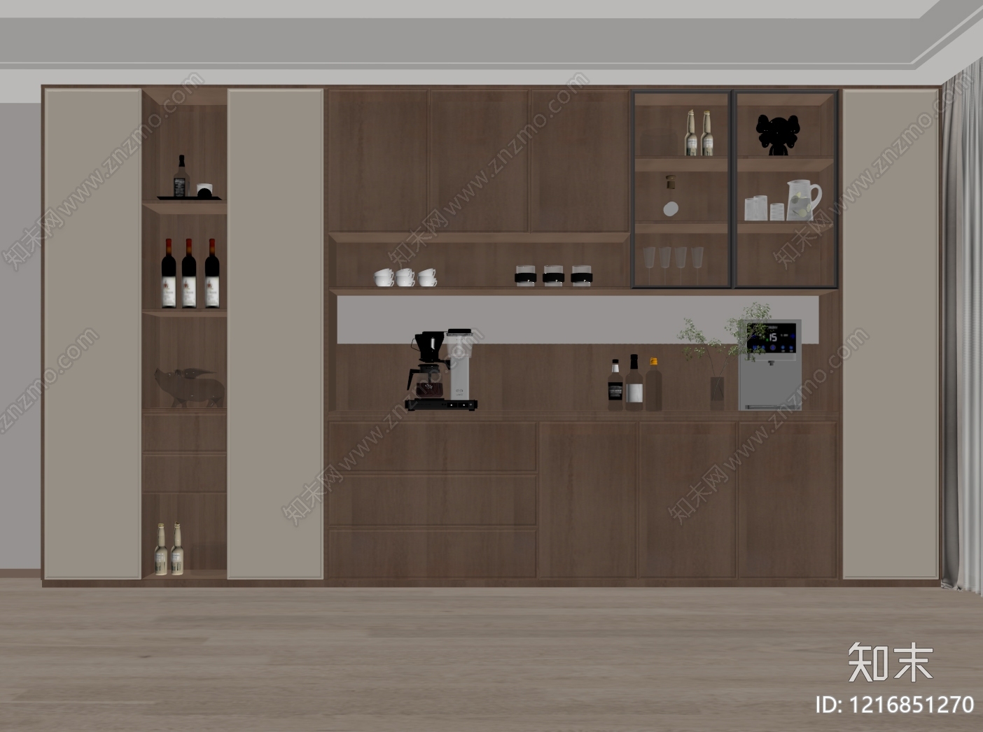 现代酒柜SU模型下载【ID:1216851270】
