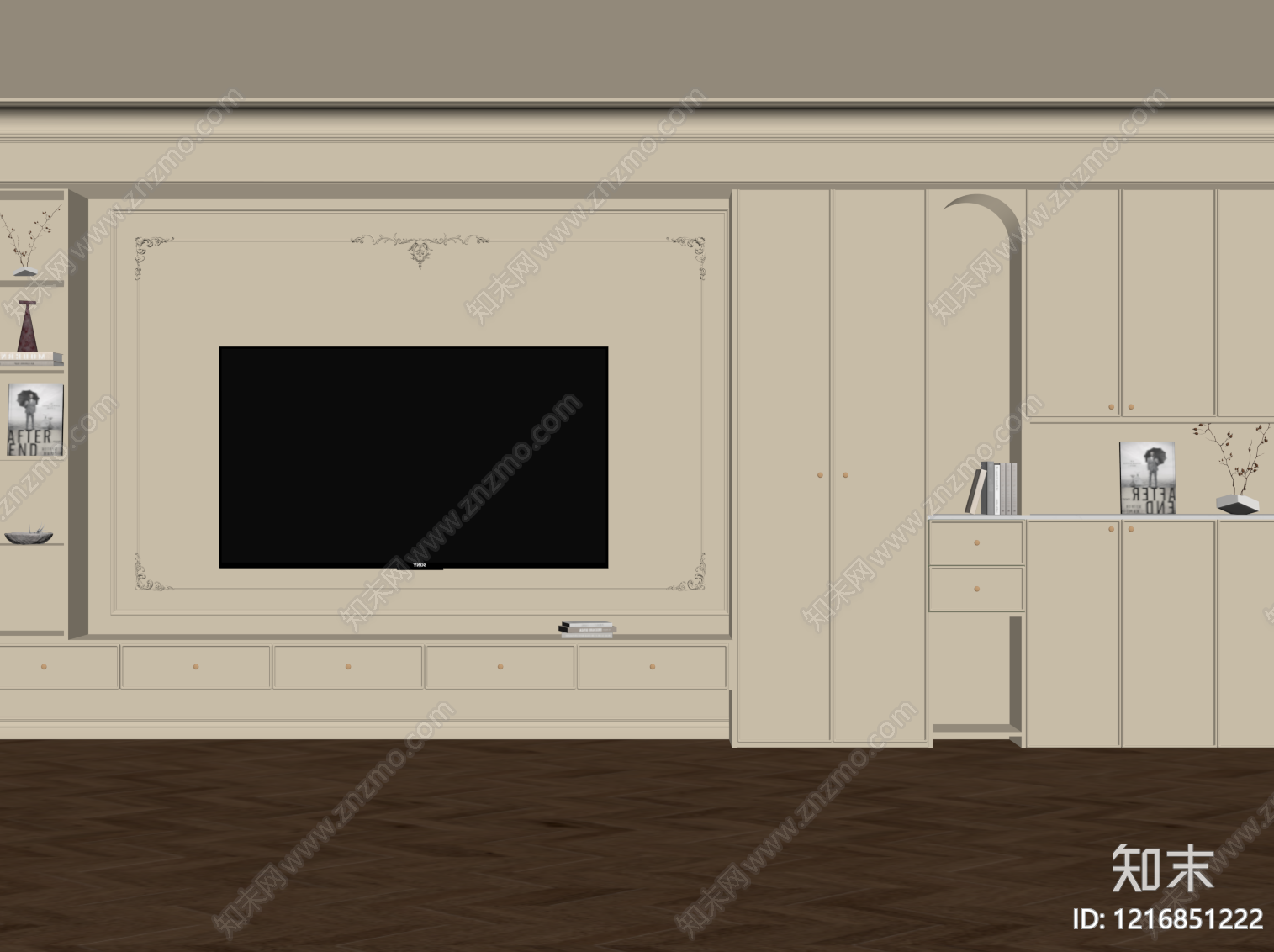 现代背景墙SU模型下载【ID:1216851222】