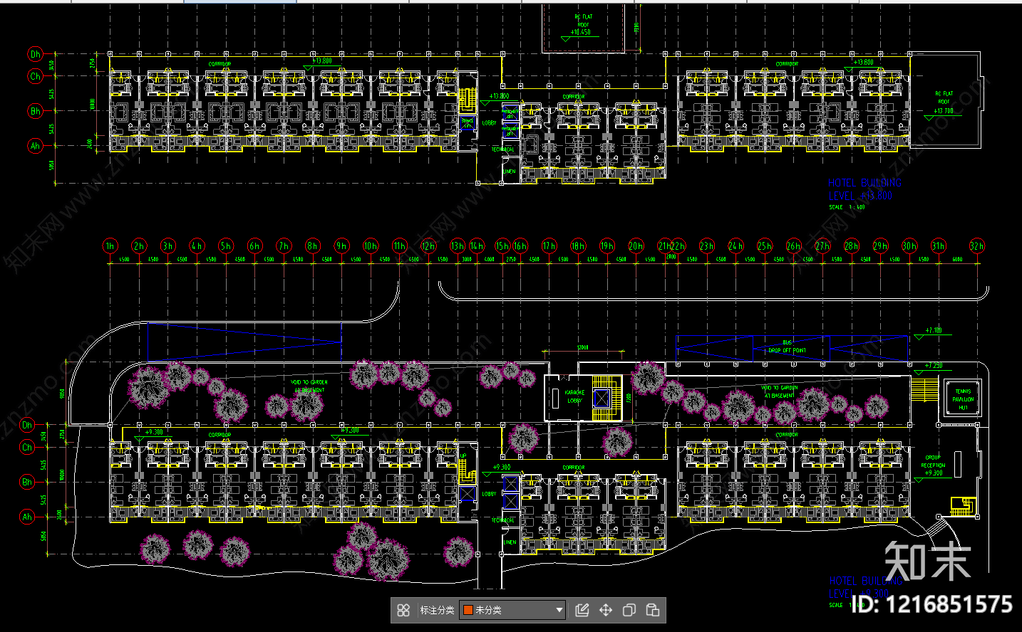 中式酒店建筑施工图下载【ID:1216851575】