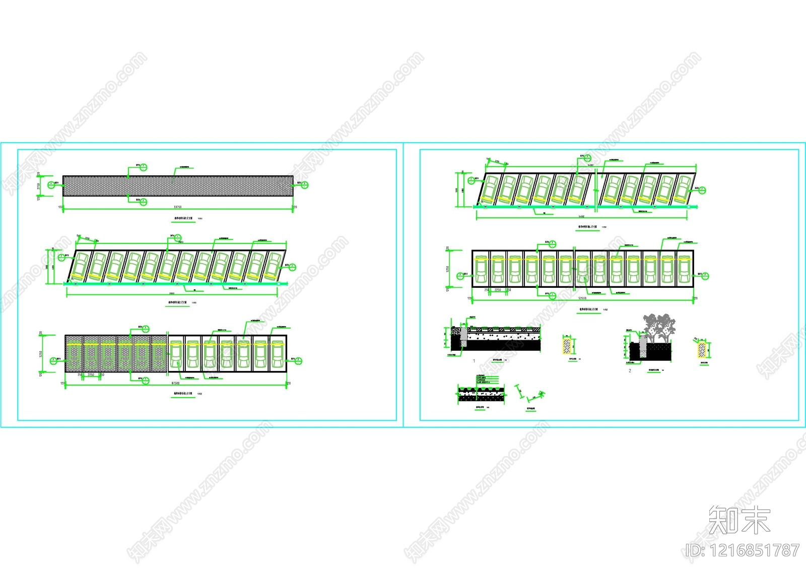 小区停车区施工图下载【ID:1216851787】