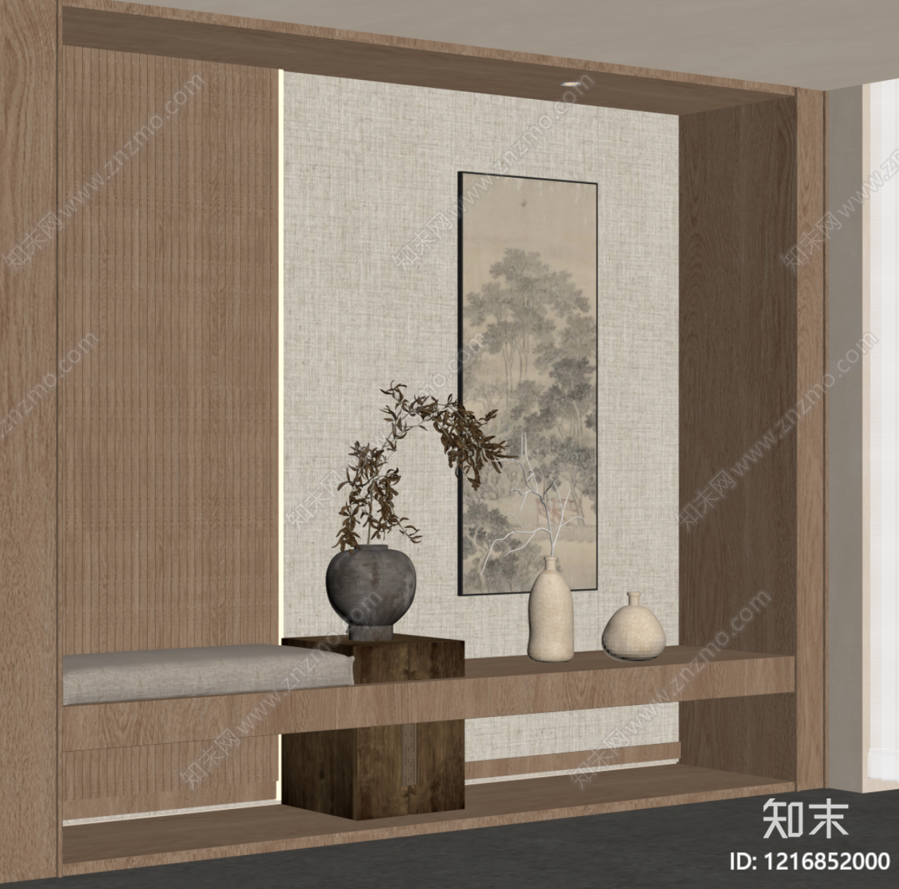 新中式玄关SU模型下载【ID:1216852000】