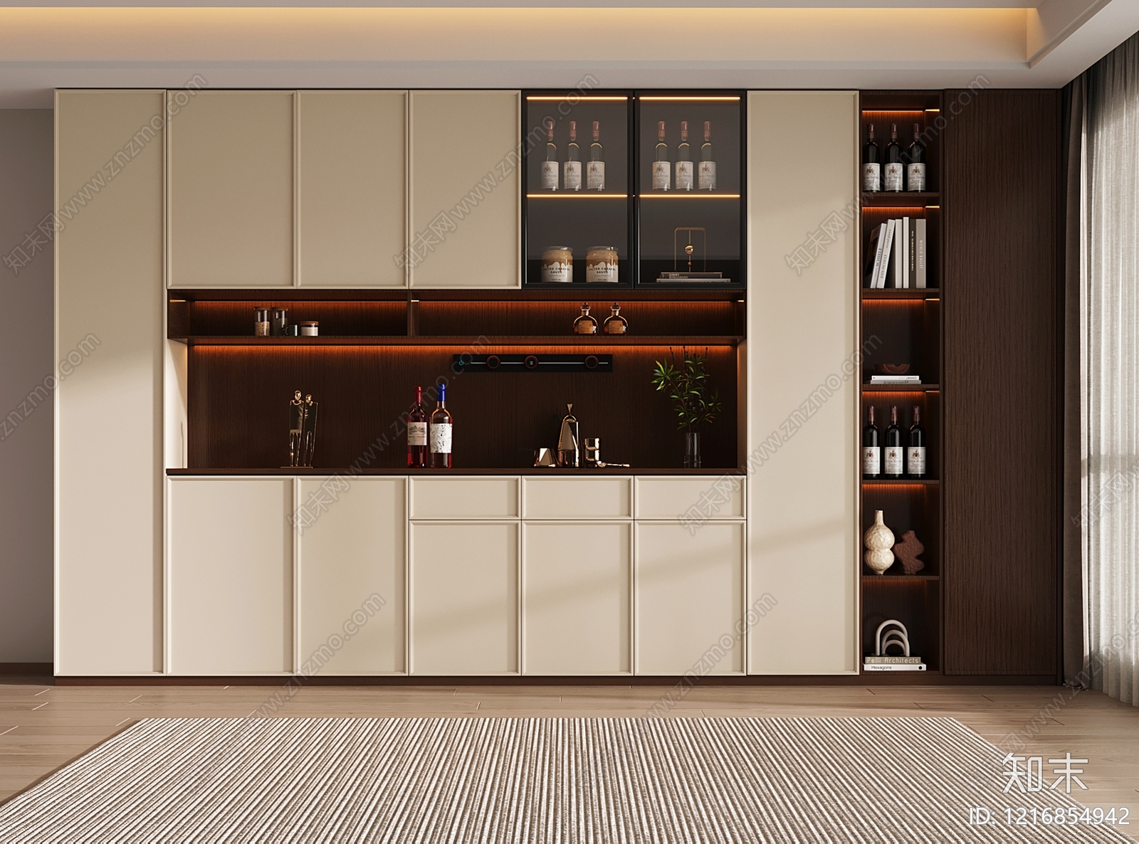 现代简约酒柜3D模型下载【ID:1216854942】