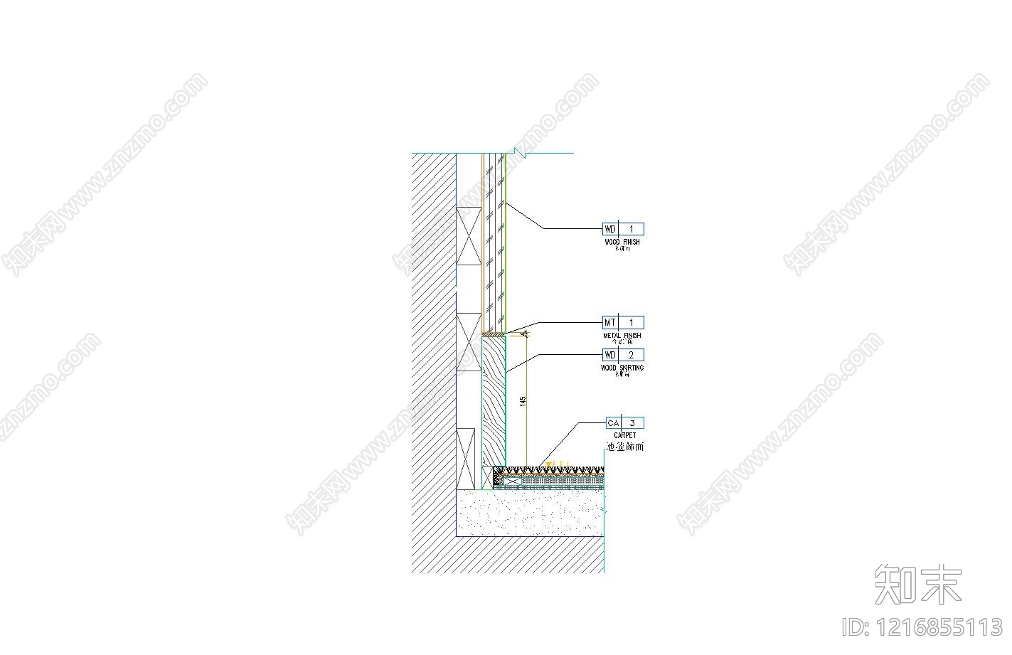 墙面节点cad施工图下载【ID:1216855113】