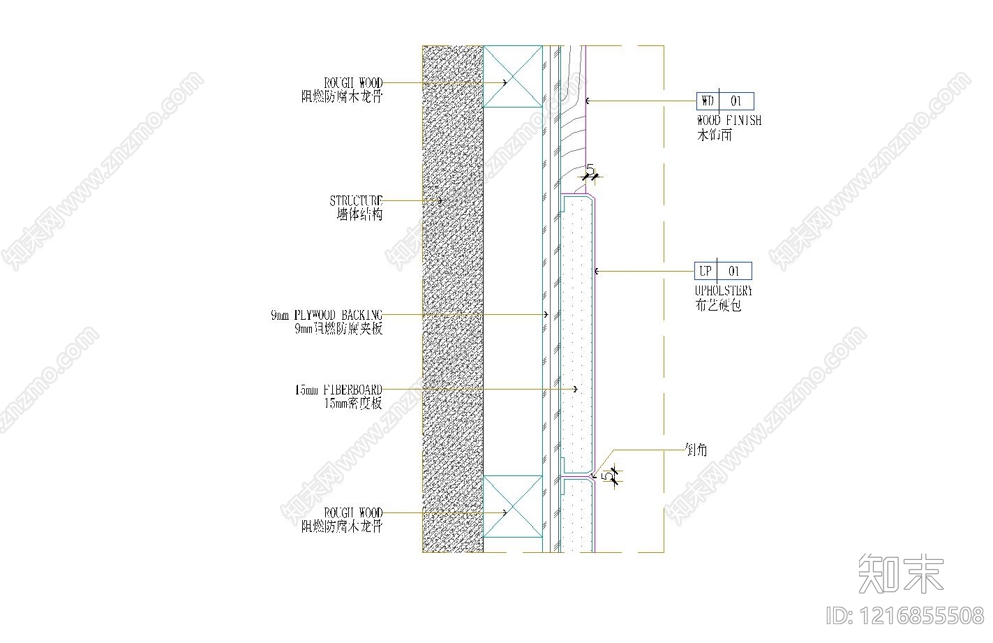 墙面节点cad施工图下载【ID:1216855508】