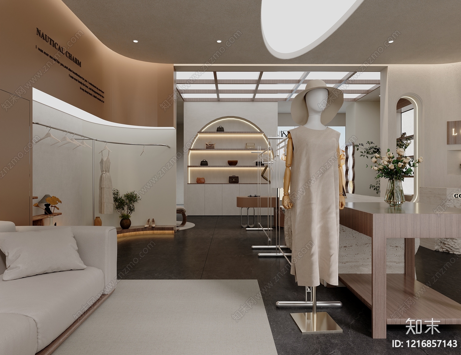 奶油风服装店3D模型下载【ID:1216857143】