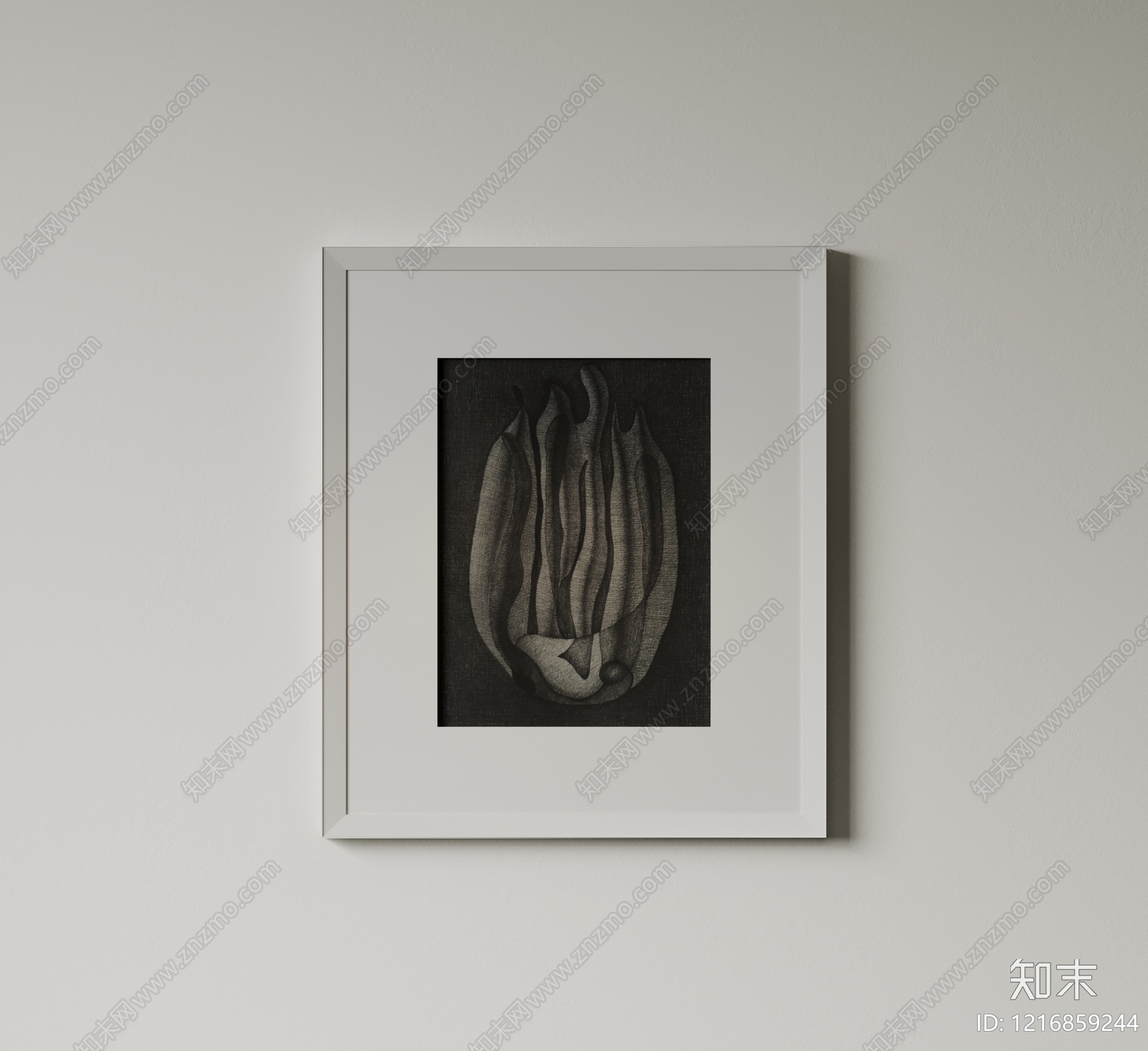 现代极简挂画SU模型下载【ID:1216859244】