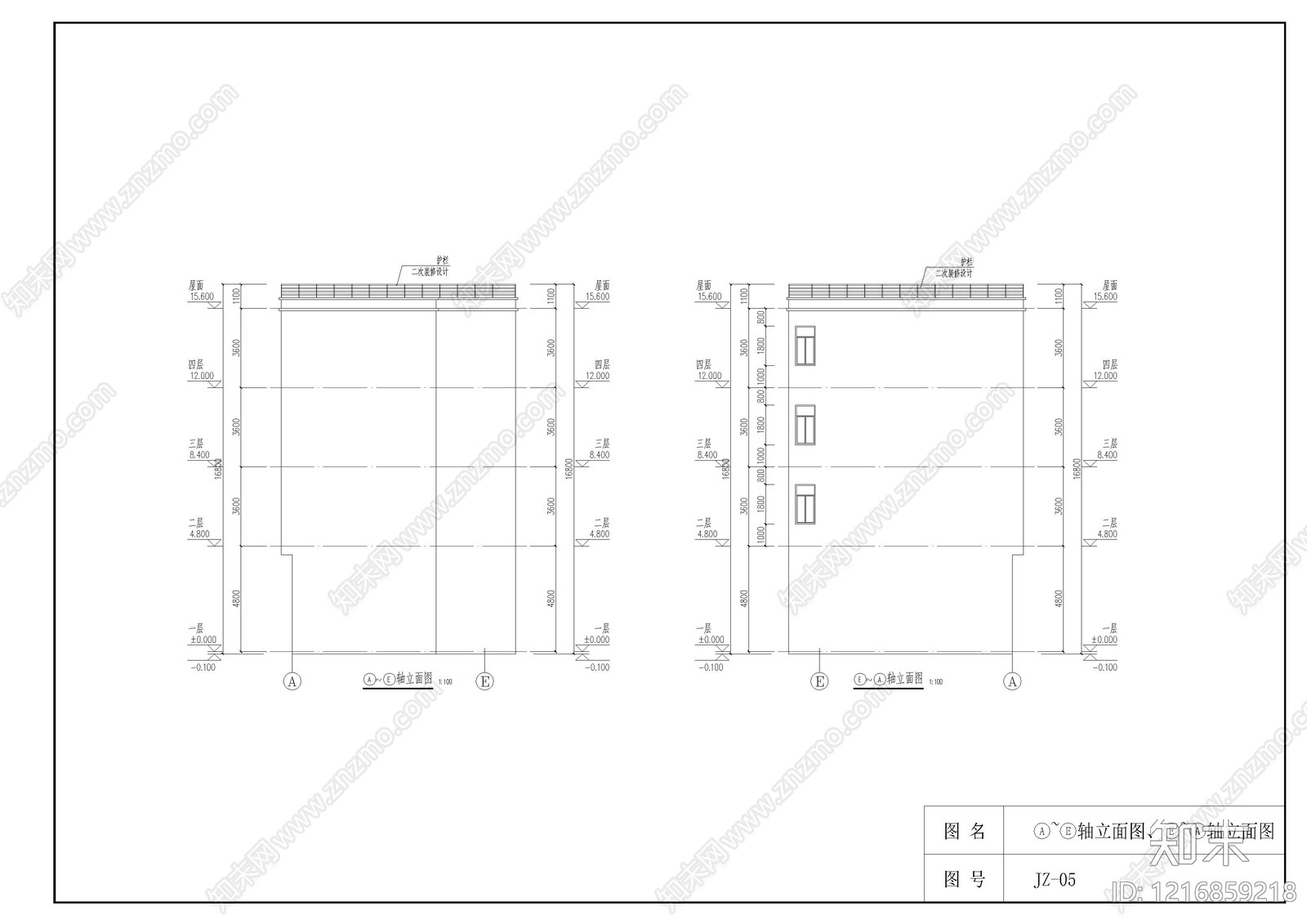多层住宅cad施工图下载【ID:1216859218】