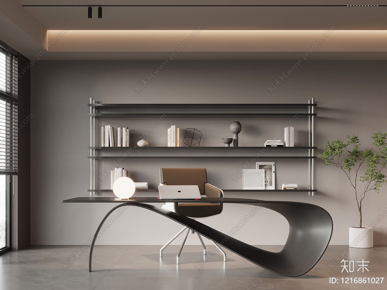 极简书房3D模型下载【ID:1216861027】