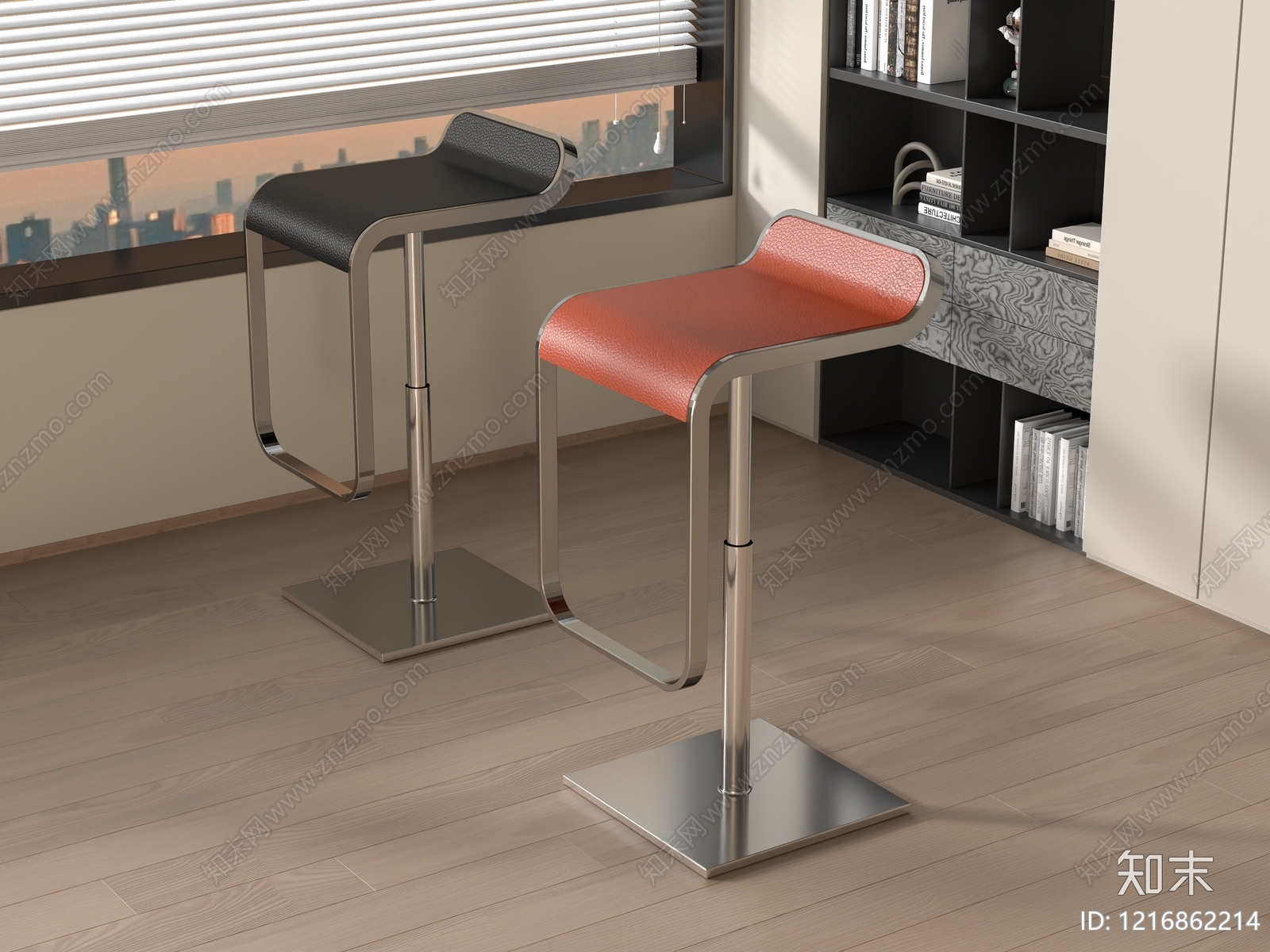 现代简约吧椅3D模型下载【ID:1216862214】