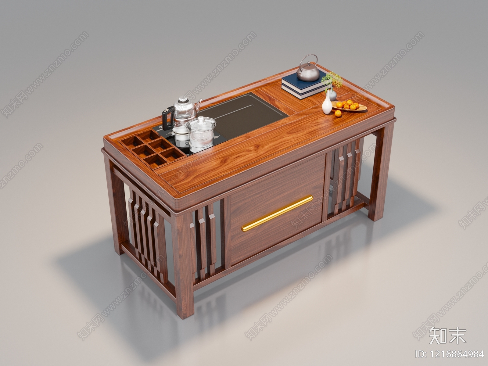 新中式茶桌椅3D模型下载【ID:1216864984】
