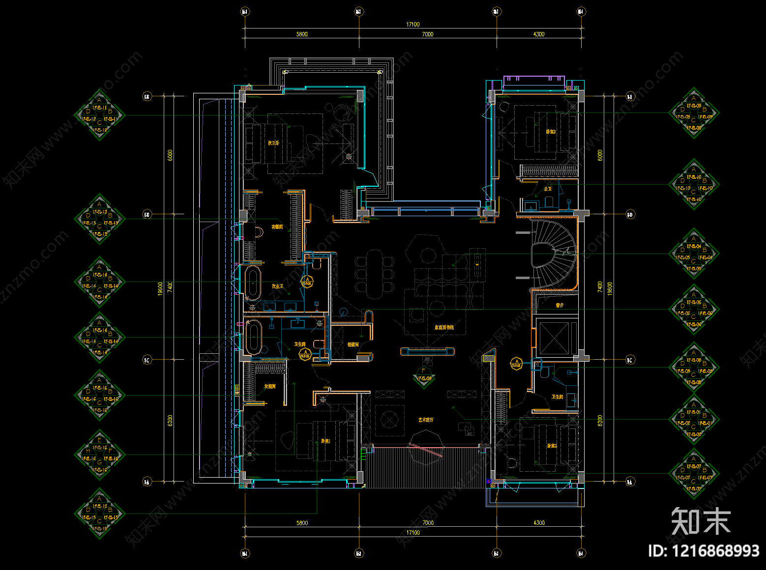 别墅cad施工图下载【ID:1216868993】