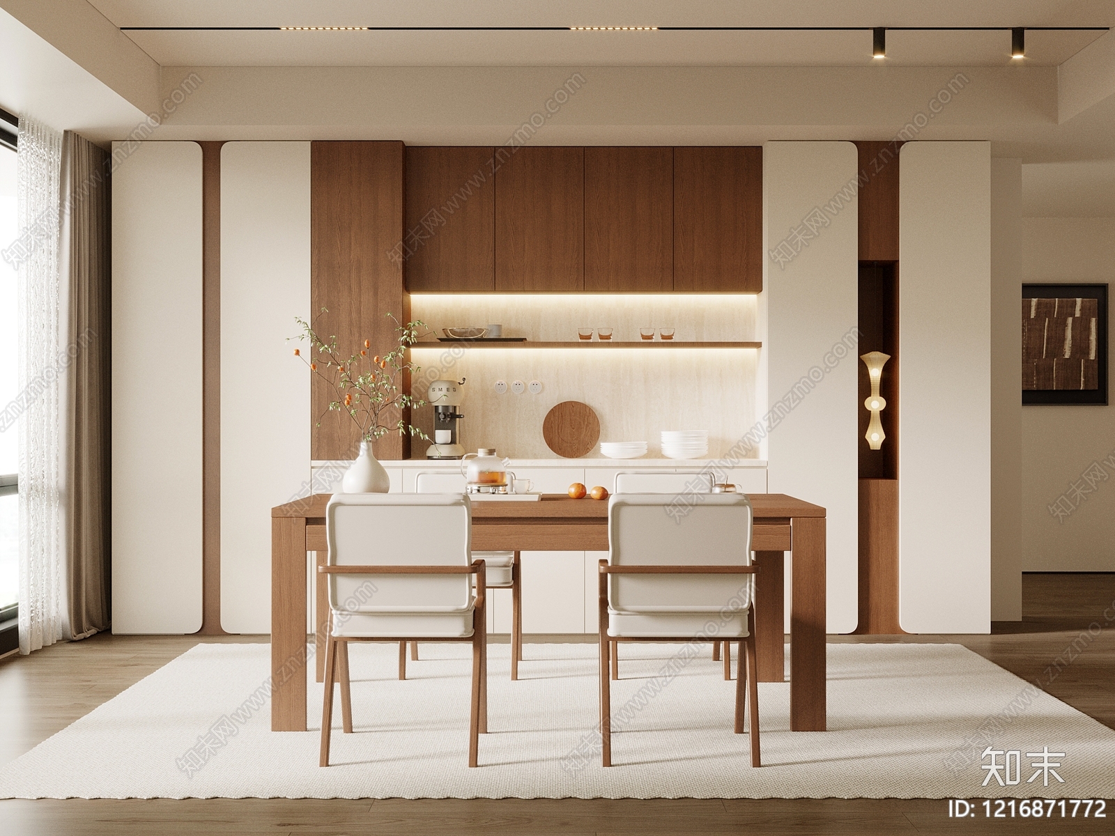 现代家居餐厅SU模型下载【ID:1216871772】
