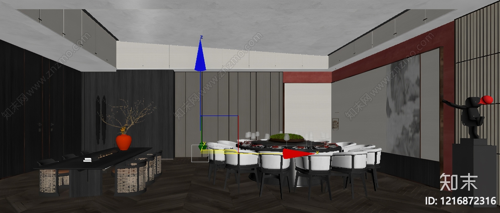 新中式包厢3D模型下载【ID:1216872316】