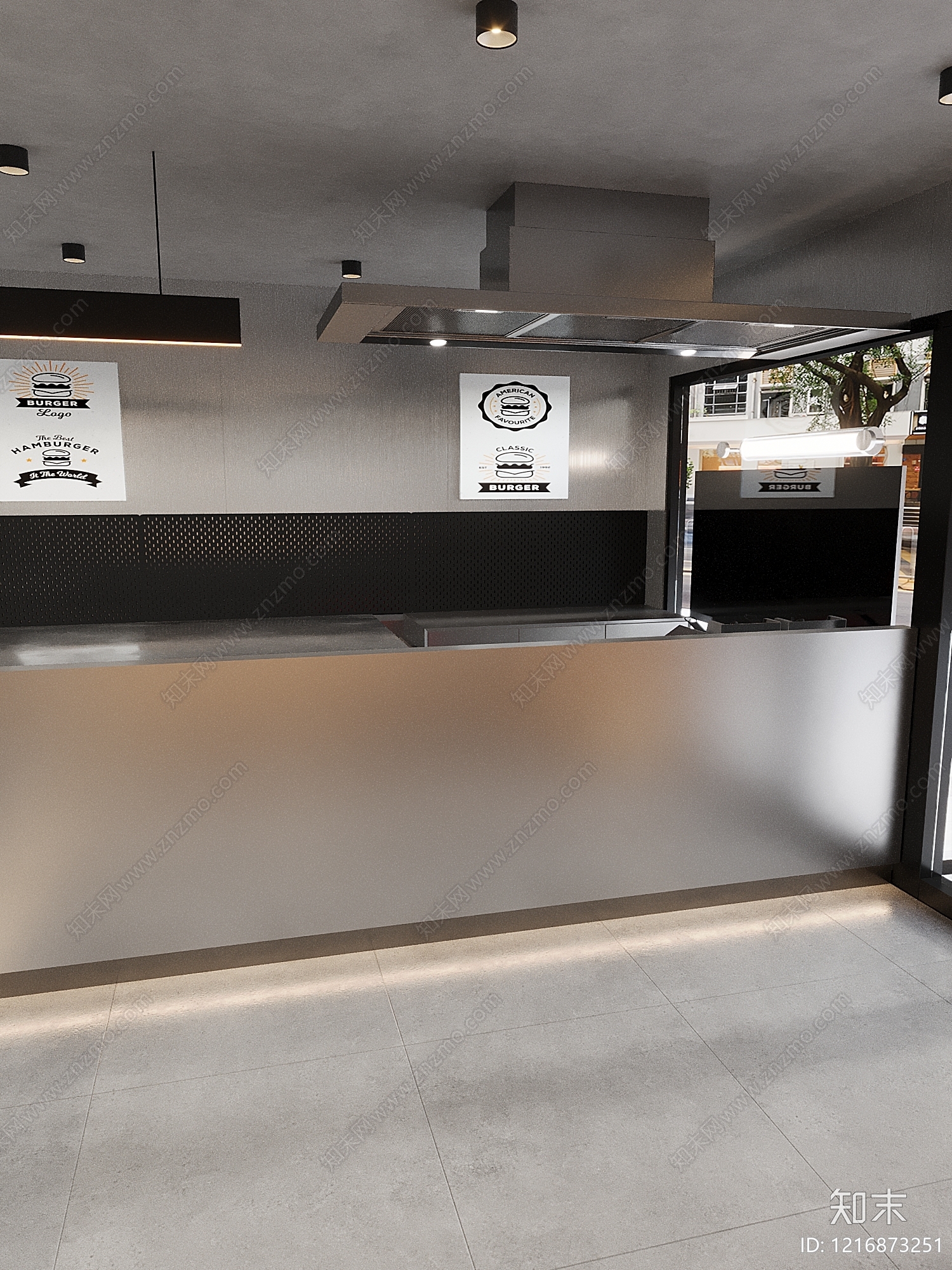 现代简约快餐店3D模型下载【ID:1216873251】