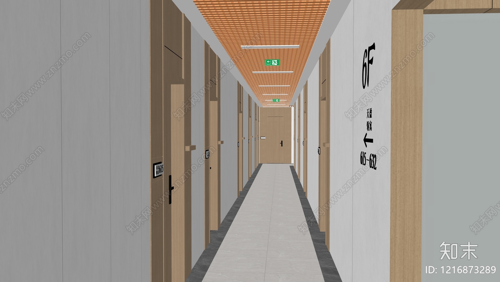 现代简约酒店走廊SU模型下载【ID:1216873289】