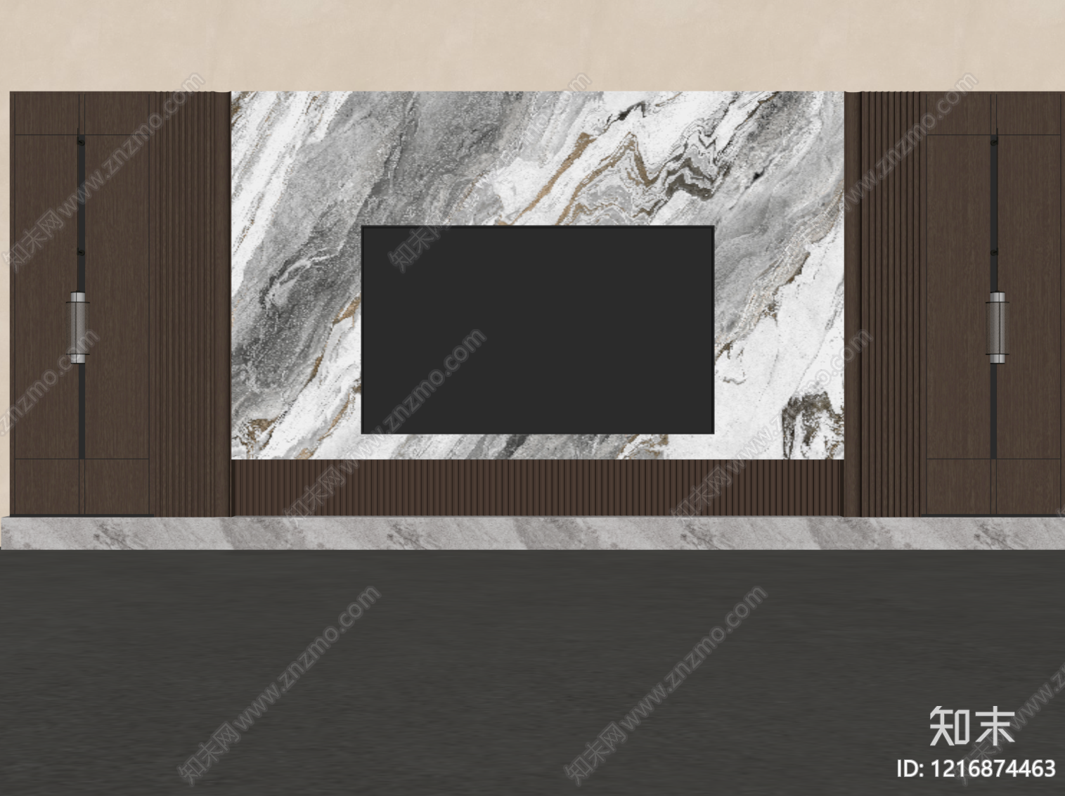 意式轻奢背景墙SU模型下载【ID:1216874463】
