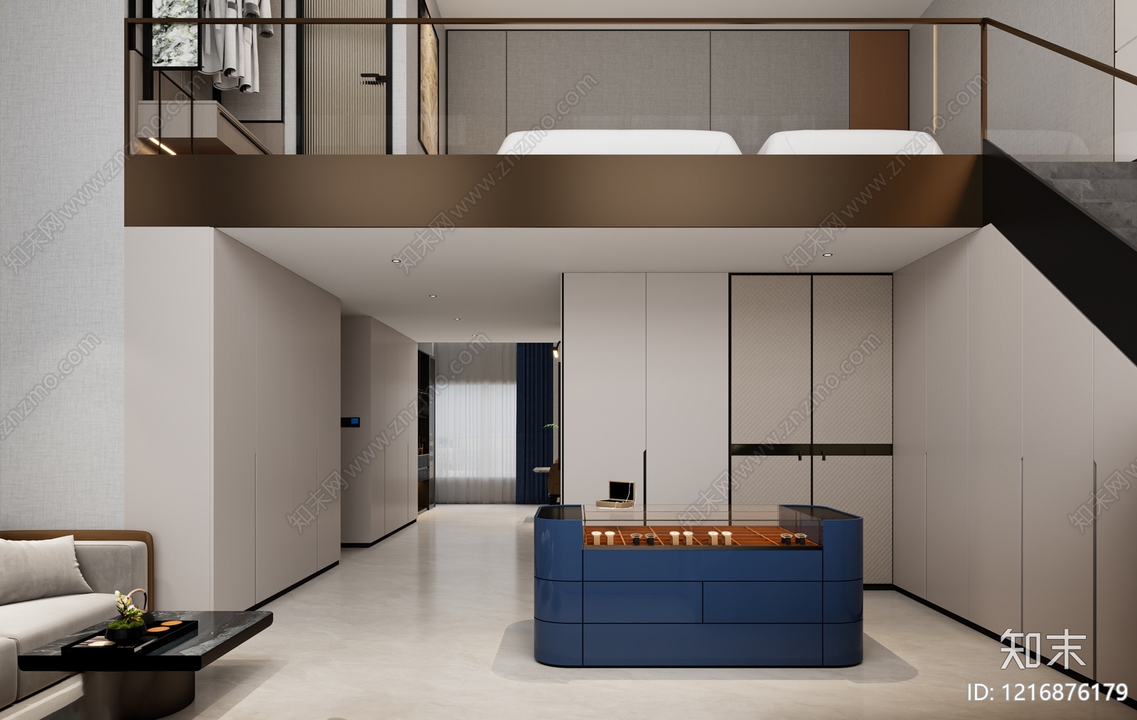 现代简约酒店客房3D模型下载【ID:1216876179】