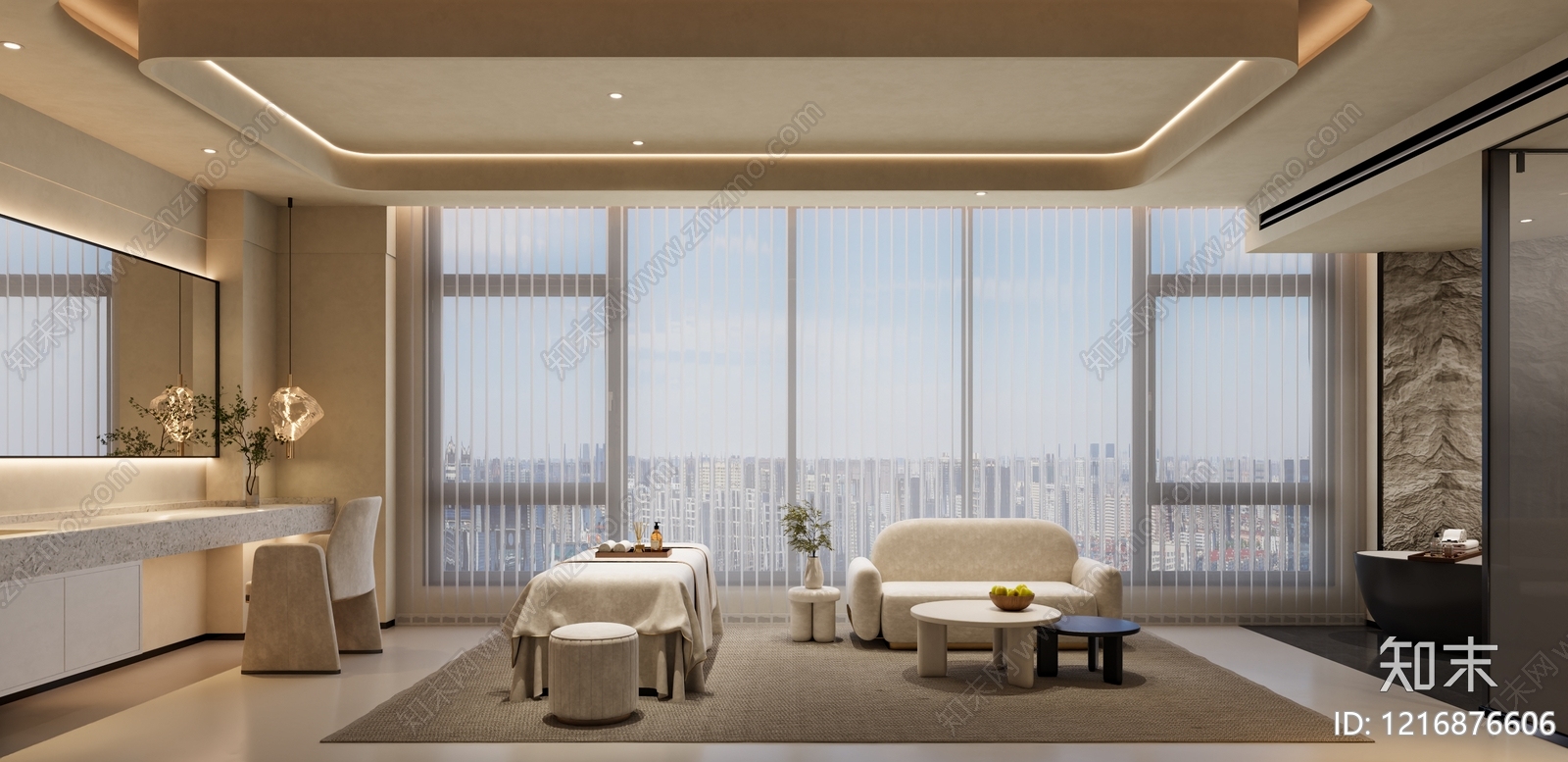 奶油风美容院3D模型下载【ID:1216876606】
