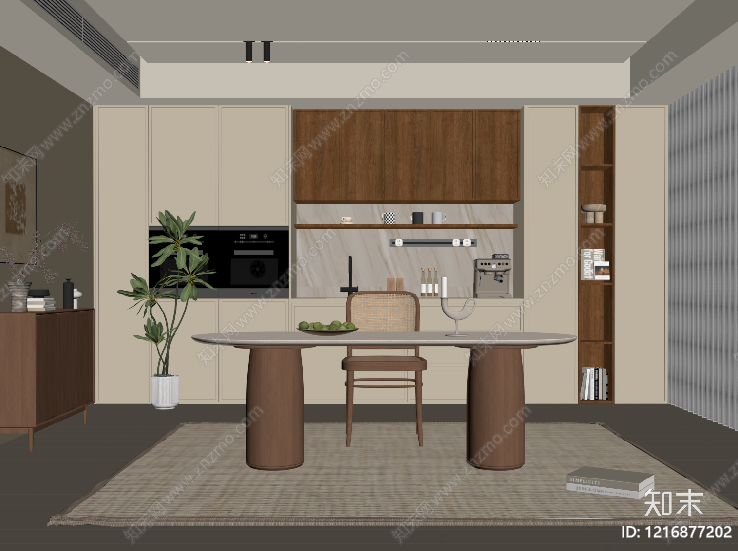现代家居餐厅SU模型下载【ID:1216877202】
