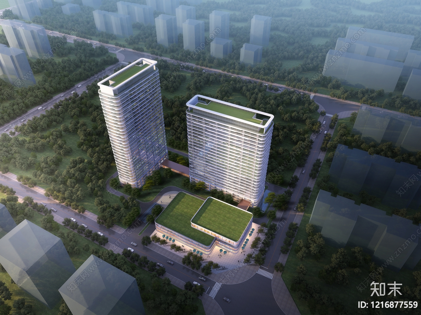 现代主义商业综合体3D模型下载【ID:1216877559】