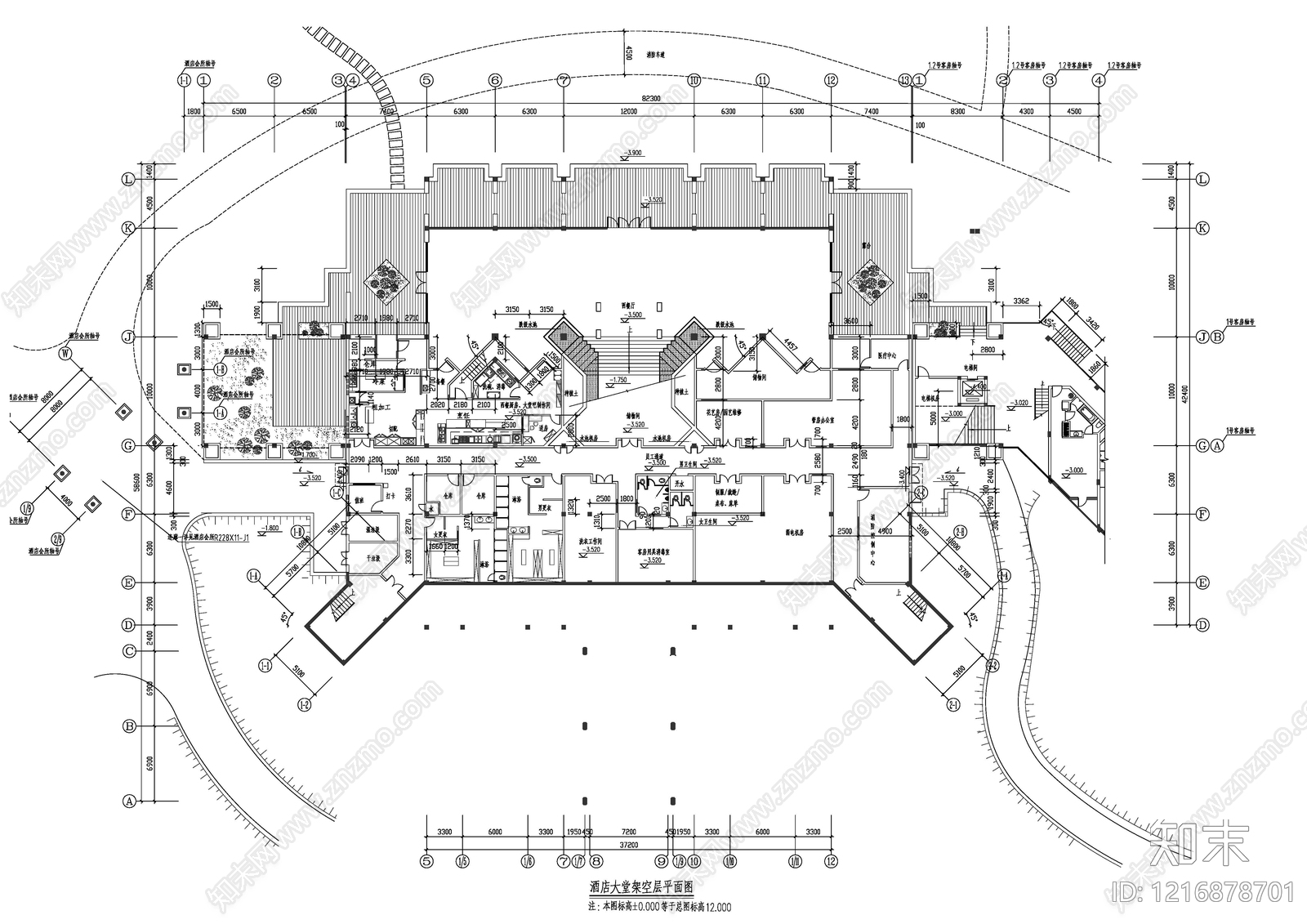 欧式酒店建筑施工图下载【ID:1216878701】
