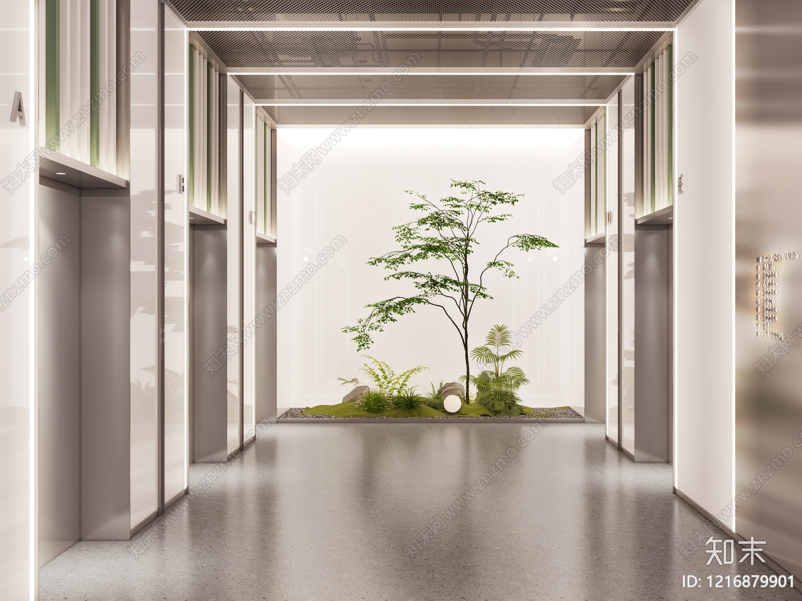 极简电梯厅SU模型下载【ID:1216879901】