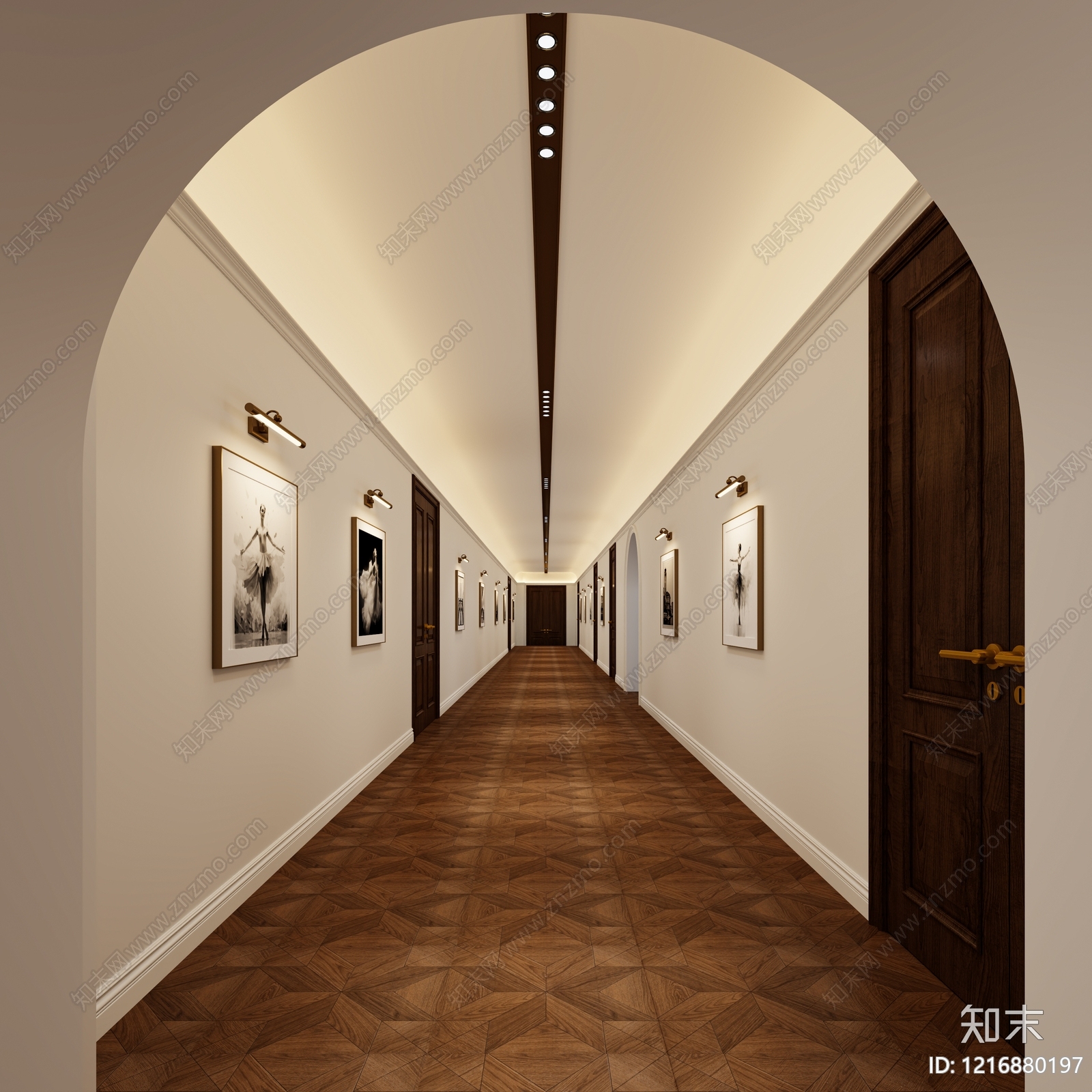 法式走廊3D模型下载【ID:1216880197】