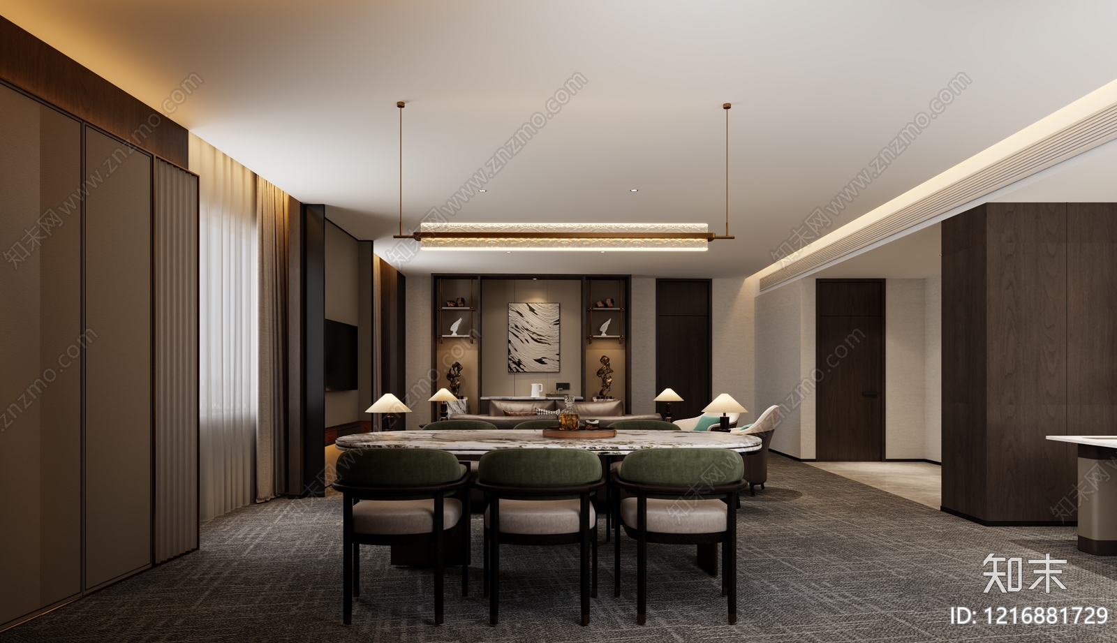 现代简约酒店客房3D模型下载【ID:1216881729】
