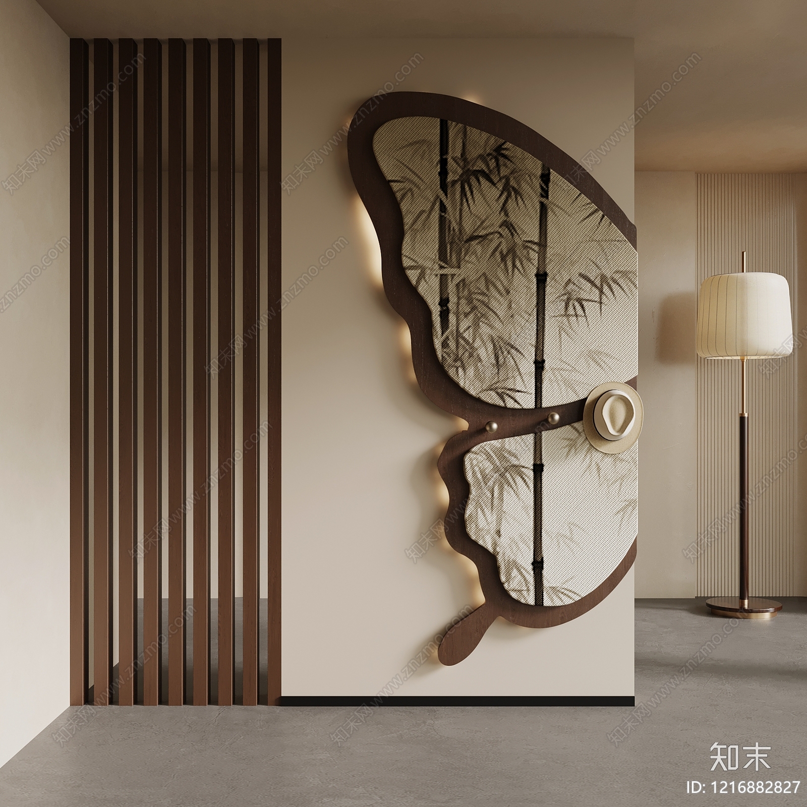 新中式玄关3D模型下载【ID:1216882827】