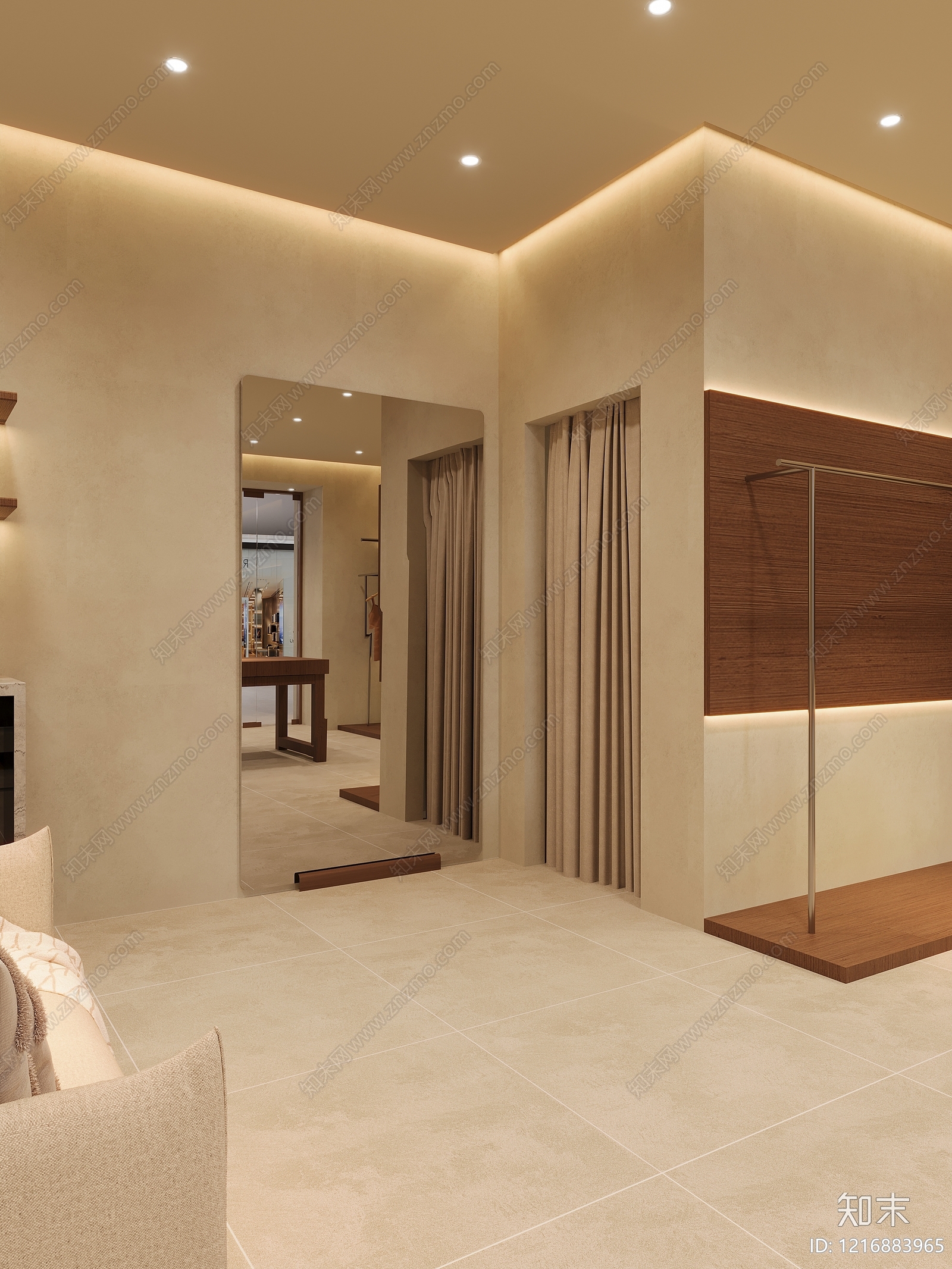 奶油风服装店3D模型下载【ID:1216883965】