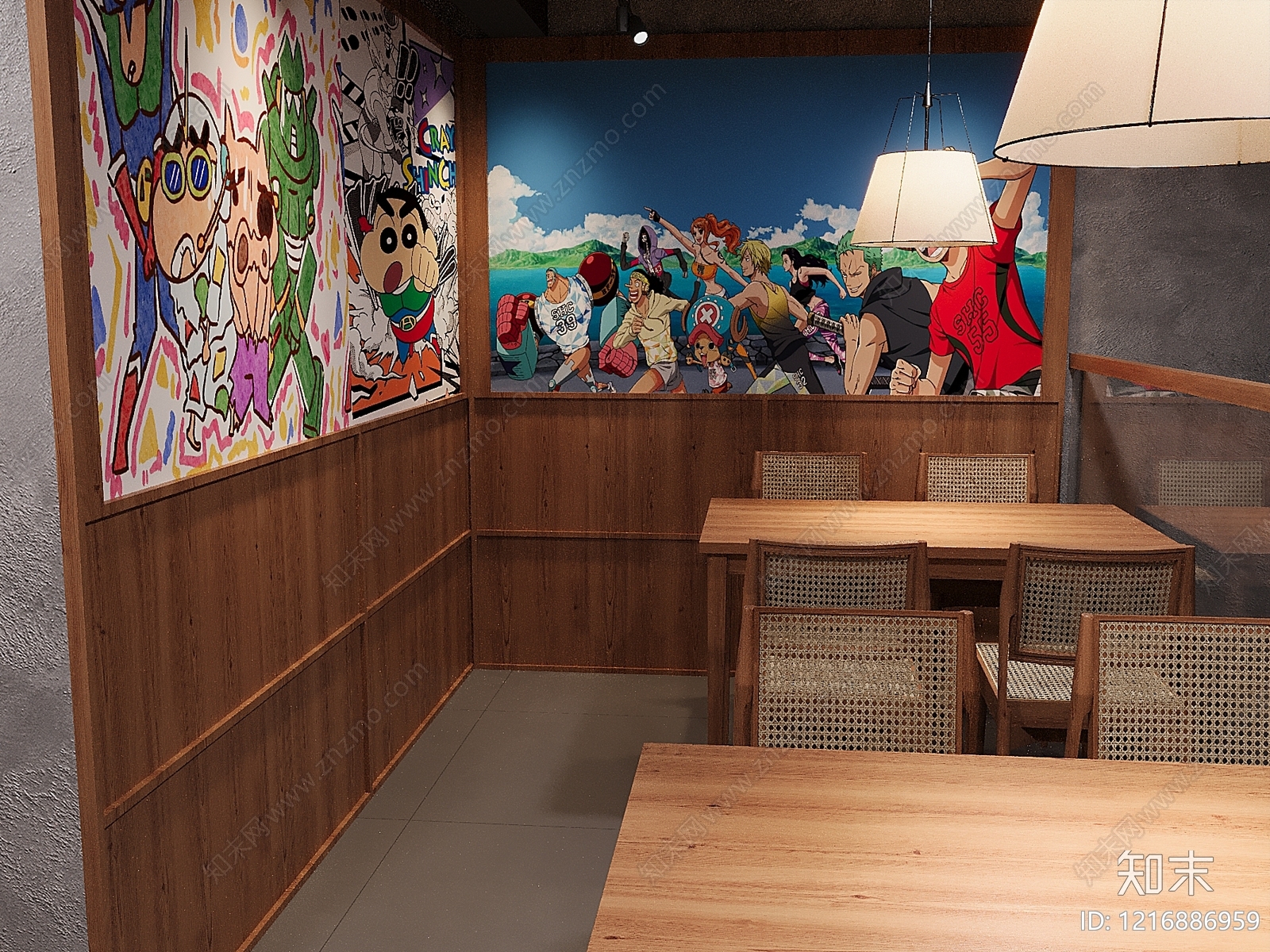 日式动漫风日料店3D模型下载【ID:1216886959】