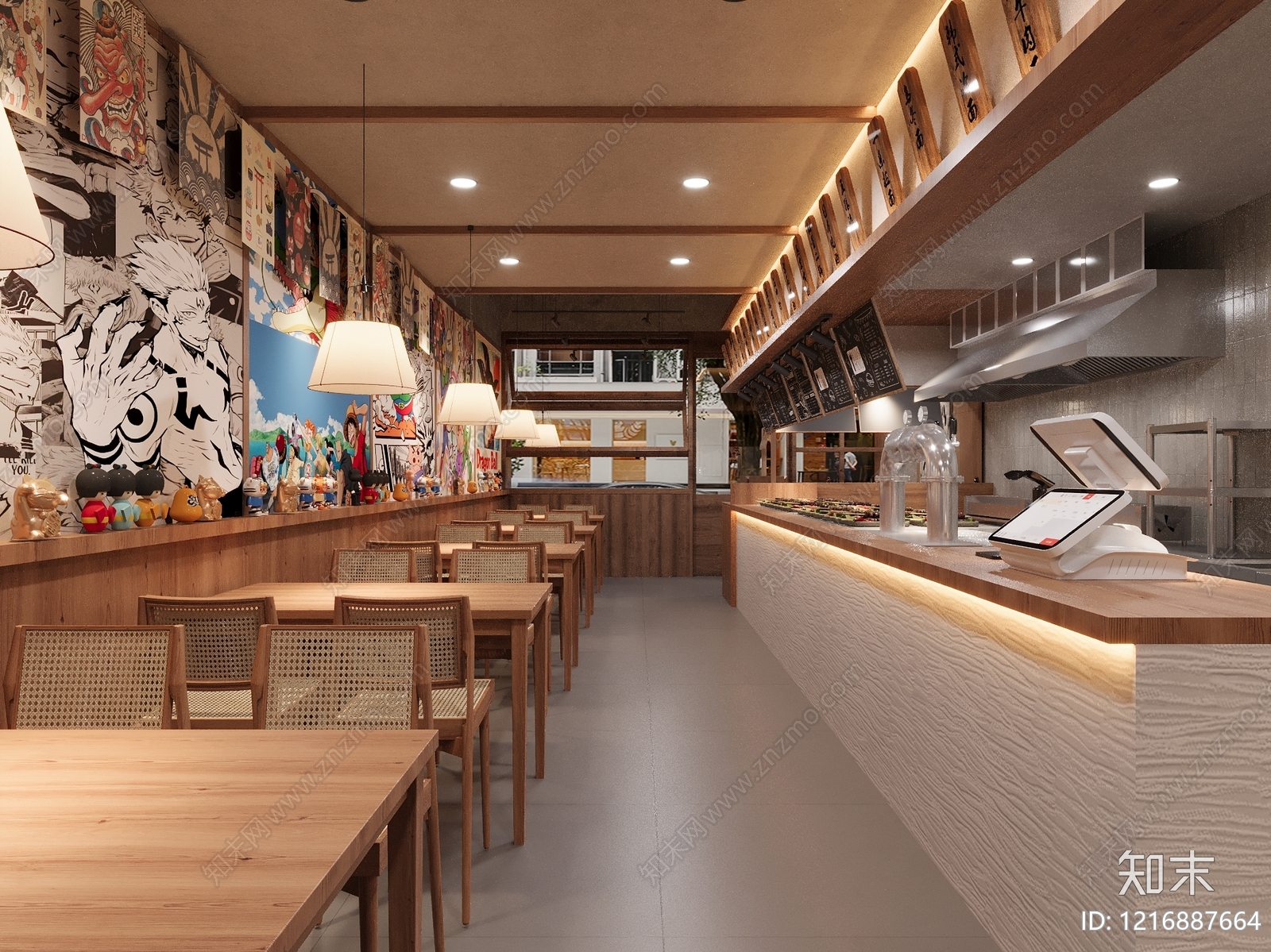 日式日料店3D模型下载【ID:1216887664】