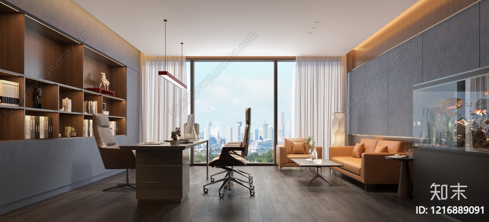 现代简约董事长办公室3D模型下载【ID:1216889091】
