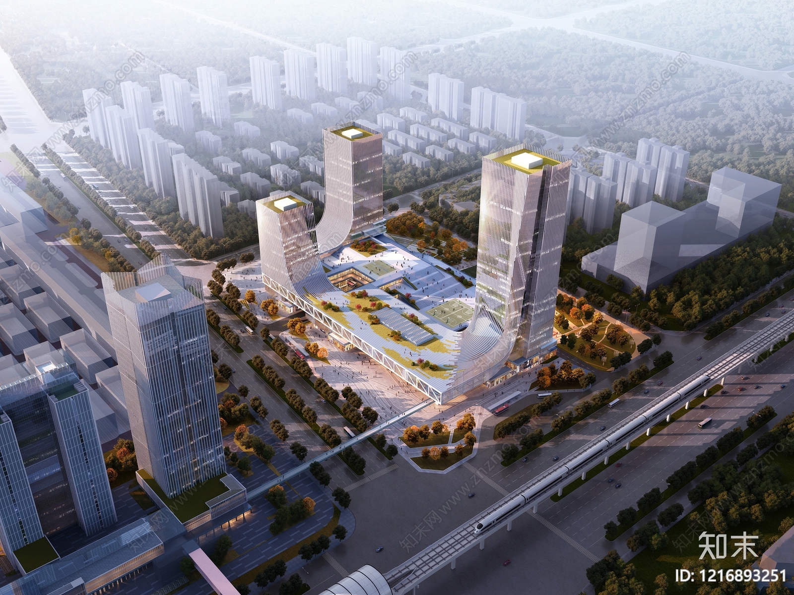 现代主义商业综合体3D模型下载【ID:1216893251】