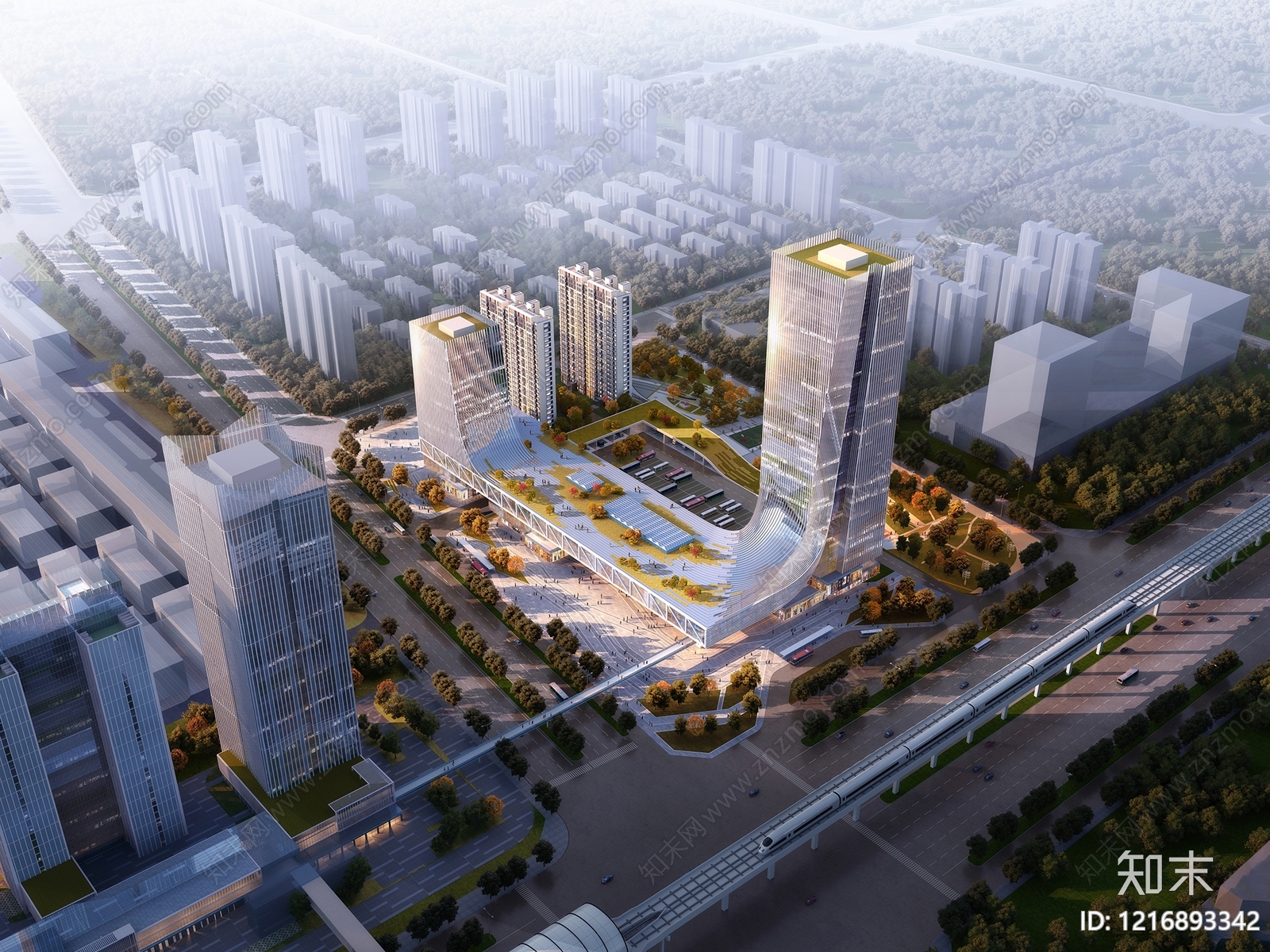 现代主义商业综合体3D模型下载【ID:1216893342】