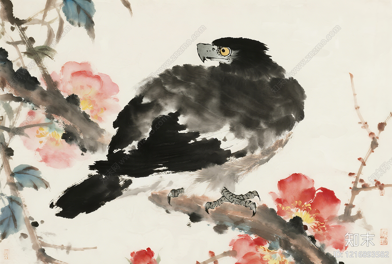 新中式水墨画贴图下载【ID:1216893582】