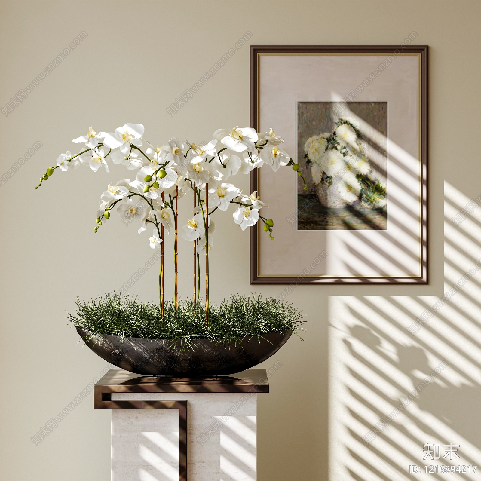 新中式花艺SU模型下载【ID:1216894217】