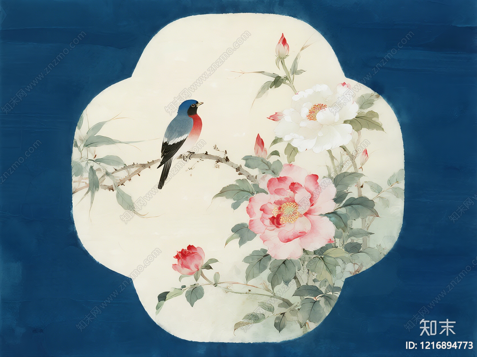 新中式装饰画贴图下载【ID:1216894773】