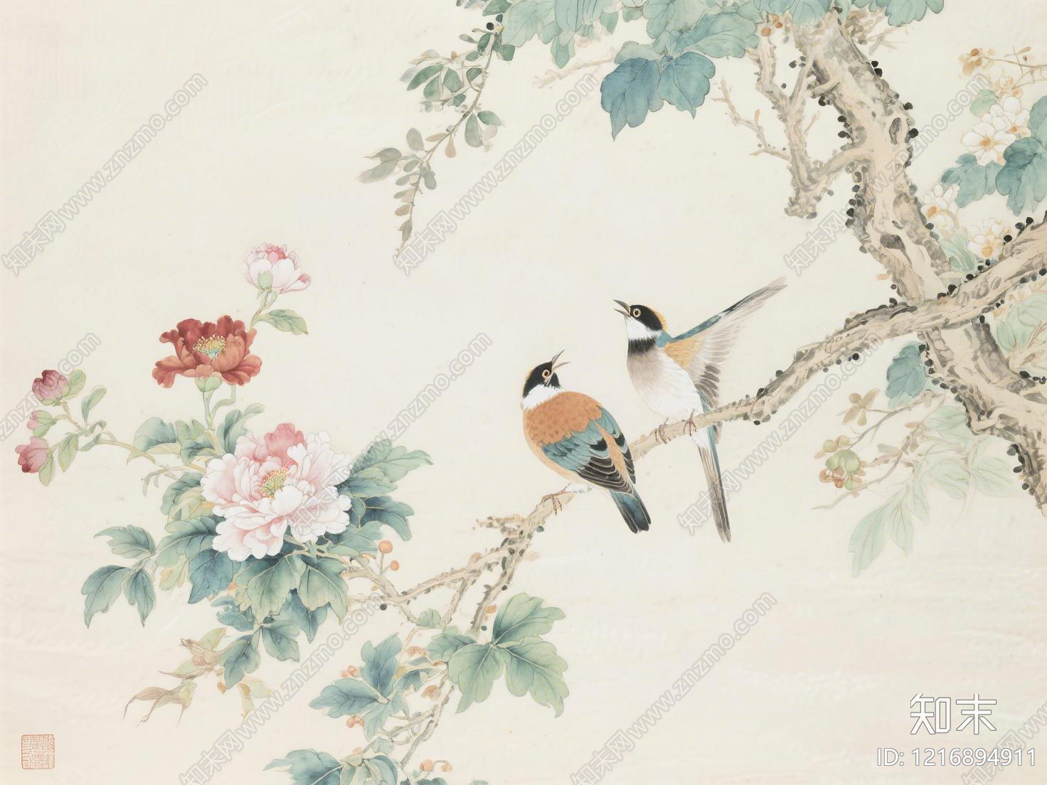 新中式字画贴图下载【ID:1216894911】