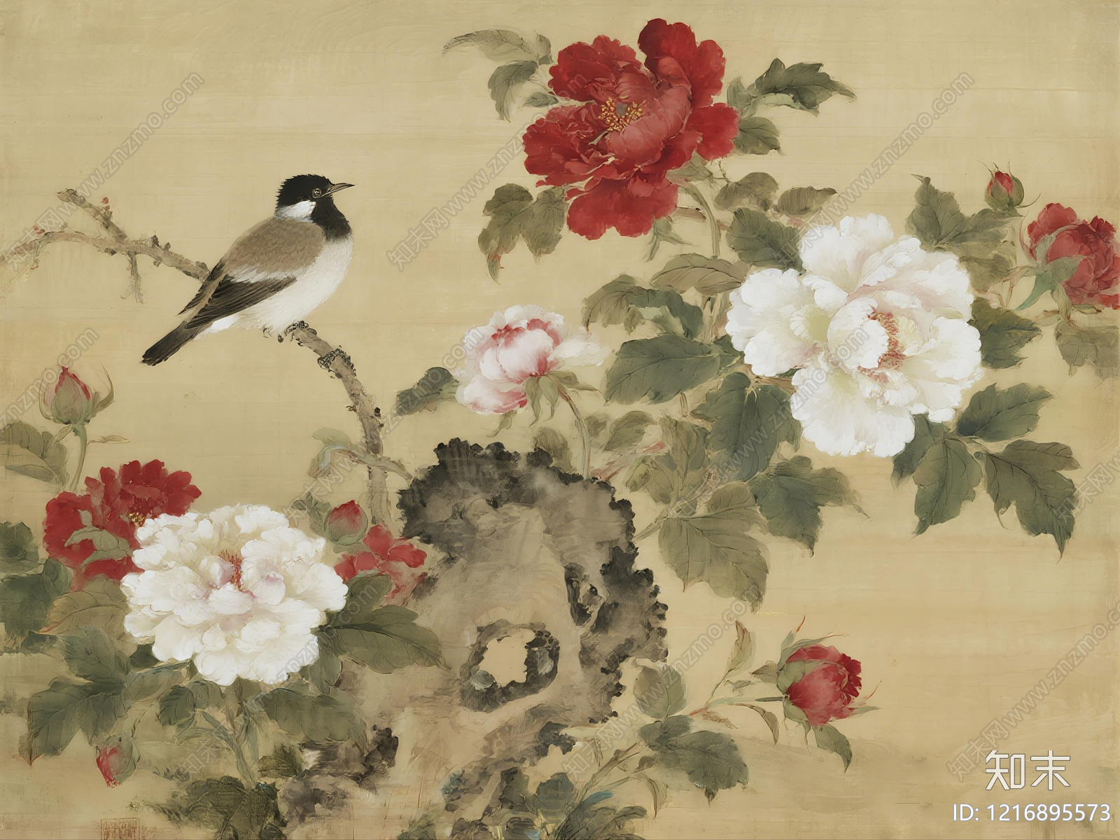 新中式水墨画贴图下载【ID:1216895573】