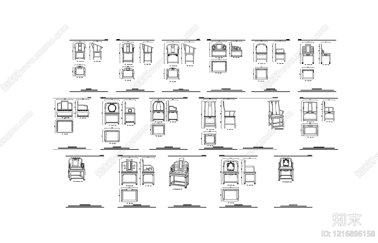 现代简约家具图库施工图下载【ID:1216896158】