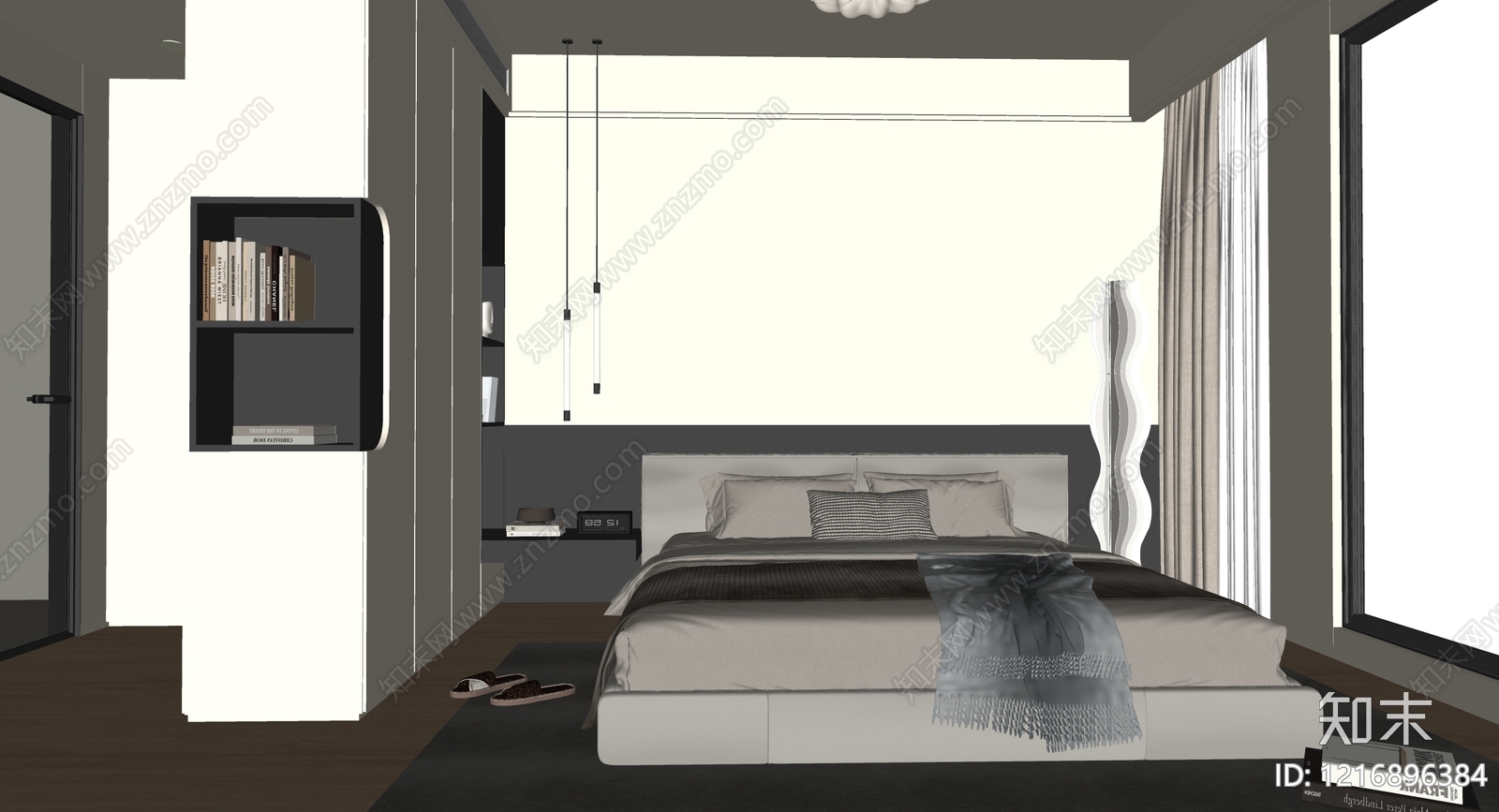现代主卧SU模型下载【ID:1216896384】